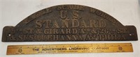 Circa 1850's Cast Iron Eagle Scale Works Sign