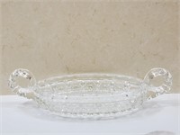 Antique Glass Serving Dish with Handles