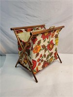 Floral Wood Folding Basket