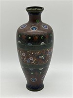 Japanese Cloisonne Vase w/ Goldstone Flecks