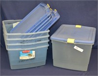 5 Rubbermaid 45 Quart Storage Totes With Lids
