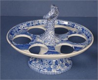 Spode blue and white footed egg stand
