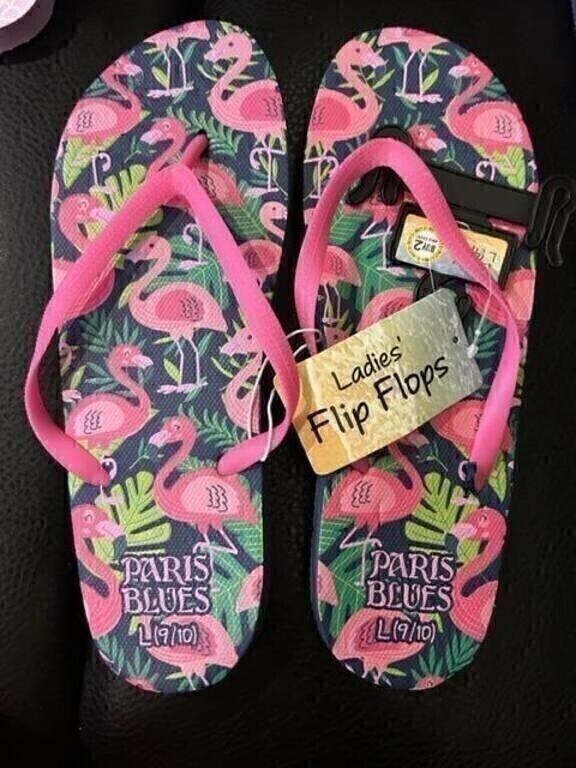 Womens Pink Flamingo Flip Flops NEW L 9/10