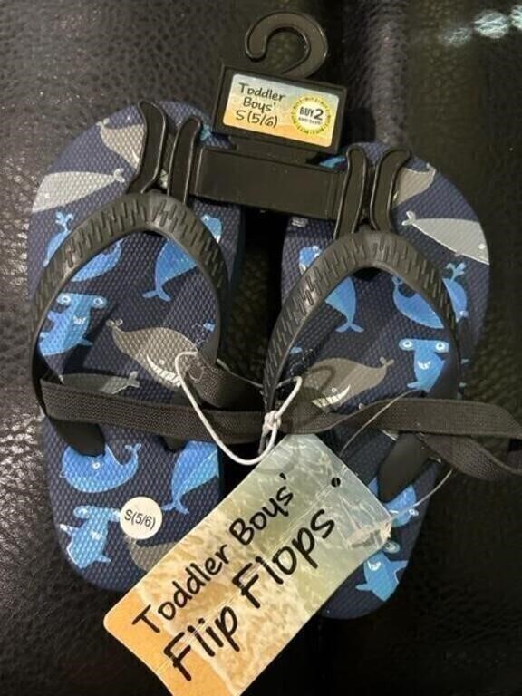 Toddlers Baby Whales Flip Flops NEW S 5/6