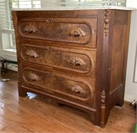 Antique Marble Top 3 Drawer Chest