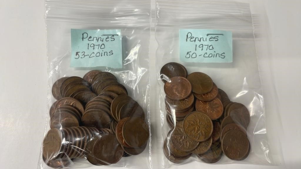 103 1970 Canadian Pennies