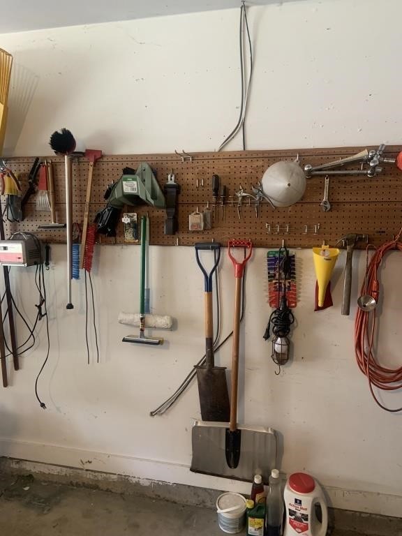 Wall of tools in house garage