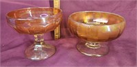 Depression glass compotes