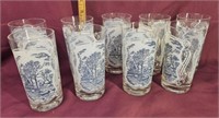 9 Currier and Ives drinking glasses
