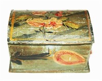 Miniature Wooden Dome Lid Chest w/ Flower