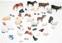 Grouping of Pot Metal Animals, Geese, People,