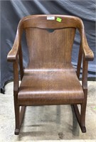 Tiger Oak Curved Back Rocker with Rounded front