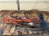 Pair of Work Shop Trouble Lights/Extension Cords