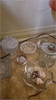 Glass ornaments ashtray lot