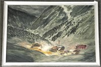 Williams signed oil painting on board - Alpine