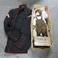 Collector Doll, Military Coat, Coca Cola Box
