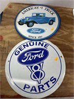 2 metal ford signs