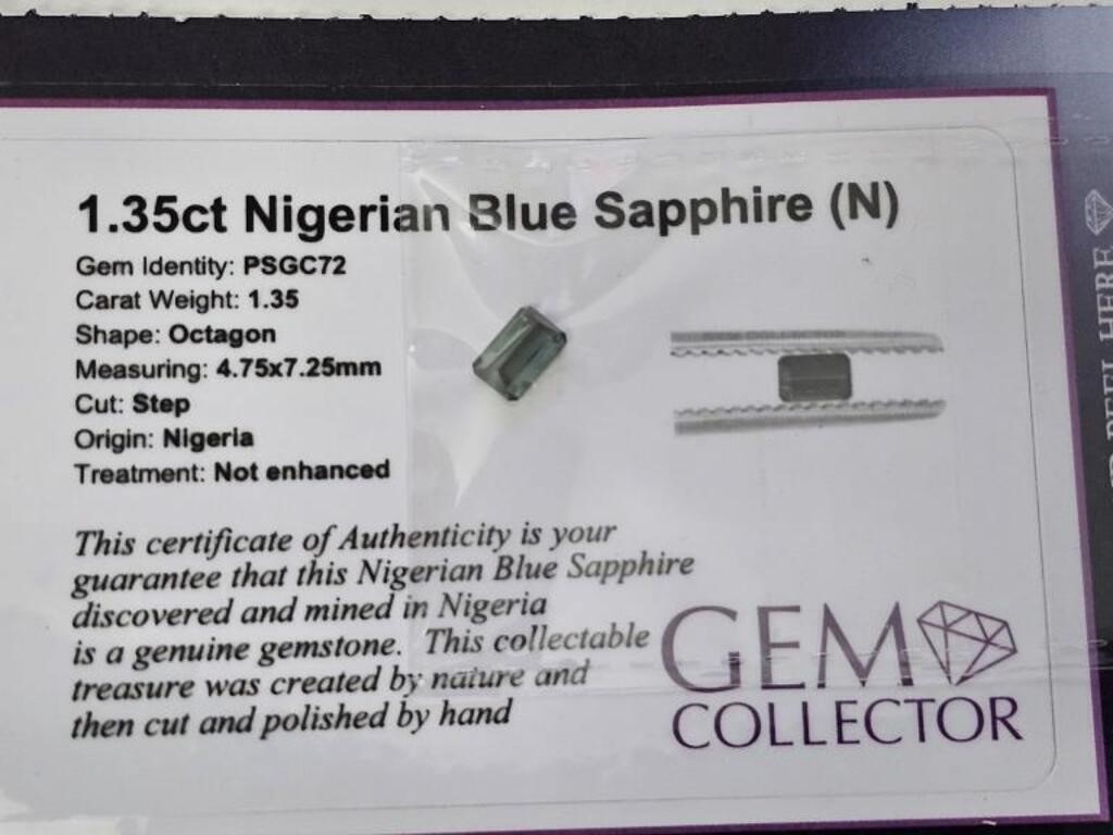 1.35ct Nigerian Blue Sapphire