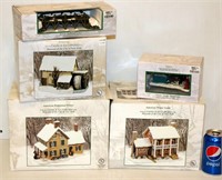 5 Currier & Ives Museum Christmas Village Boxed