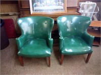 green wing back chairs