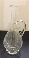 Beautiful etched glass crystal carafe measuring