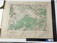 Old MAP 1952 CARTE DE FRANCE BOUILY MAP