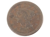 1855 Large Cent, Upright 5's