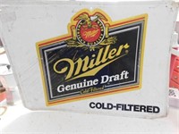 Miller Genuine Draft Beer metal sign, 25" x 18.5"