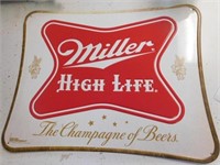 Miller High Life Beer metal sign, The Champagne
