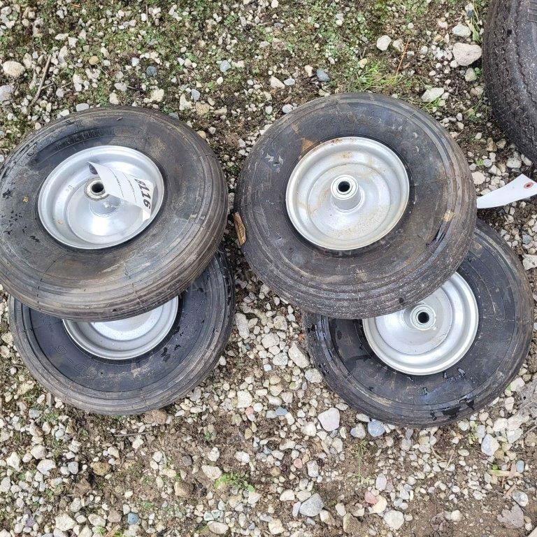 4pc tires: 4.00-6 tires on rims new