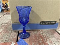 12 Cobalt George Washington Glass Goblets