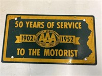AAA Commemorative  50 Year License Plate