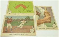 3 Cards from 1959 Fleer Baseball Ted Williams