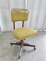 Vintage Mustard ROLLING Adj OFFICE Desk Chair