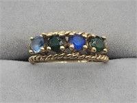 10k Gemstone Ring Sz 7.5