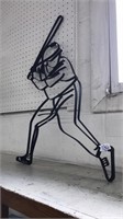 METAL BASEBALL BATTER WALL FIGURE