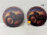 2 Motorcycle Decor Pieces - Plastic