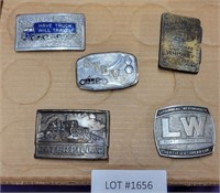 5 DIFF. ADVERTISING TYPE BELT BUCKLES