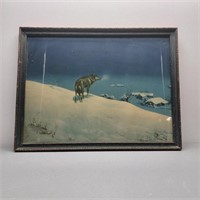 Small Vintage Wolf Art