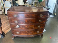 Flame Mahogany Bow Front 4 Drawer Chest