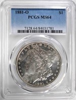 1881-O MORGAN DOLLAR PCGS MS64