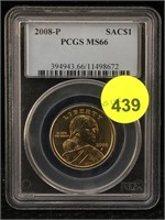 2008-p Sacagawa $1 Pcgc Ms66