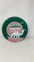 Sinclair Opaline Motor Oil Tin Sign, 12' round