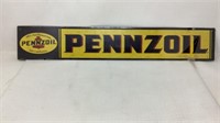 Pennzoil Tin Sign, new in plastic, 24"x 4"