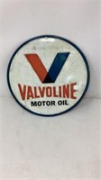 Valvoline Motor Oil Tin Sign, 12" round