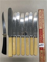 FRENCH IVORY SHEFFIELD BUTTER KNIFES