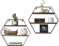 Set of 2 TFER Floating Hexagon Shelves.