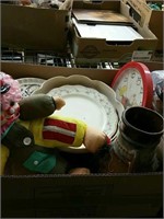 Box of Mickey Mouse clock and dishes