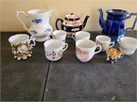 Pottery, Ironstone, china- teapots, cups