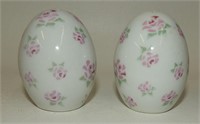 Porcelain Eggs with Scattered Pink Roses